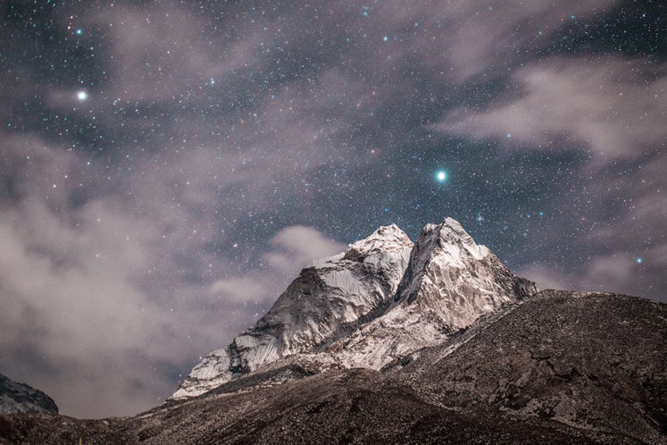 Funny Horoscopes - Night Sky over mountain