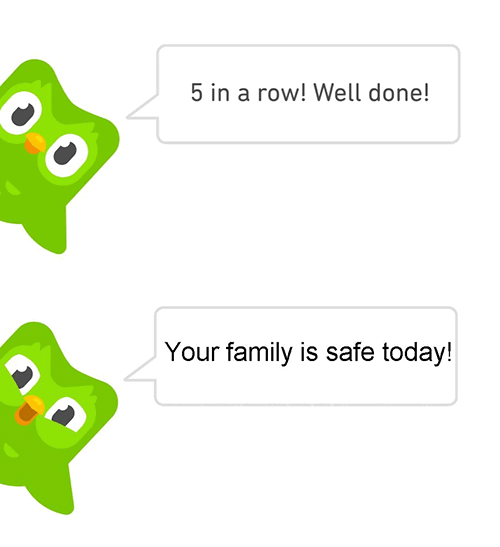 Duolingo Memes - family is safe today