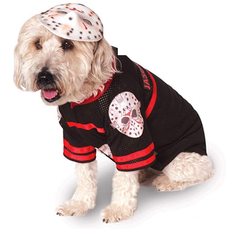 Funny Dog Costumes for Halloween - Jason Voorhees Friday 13th