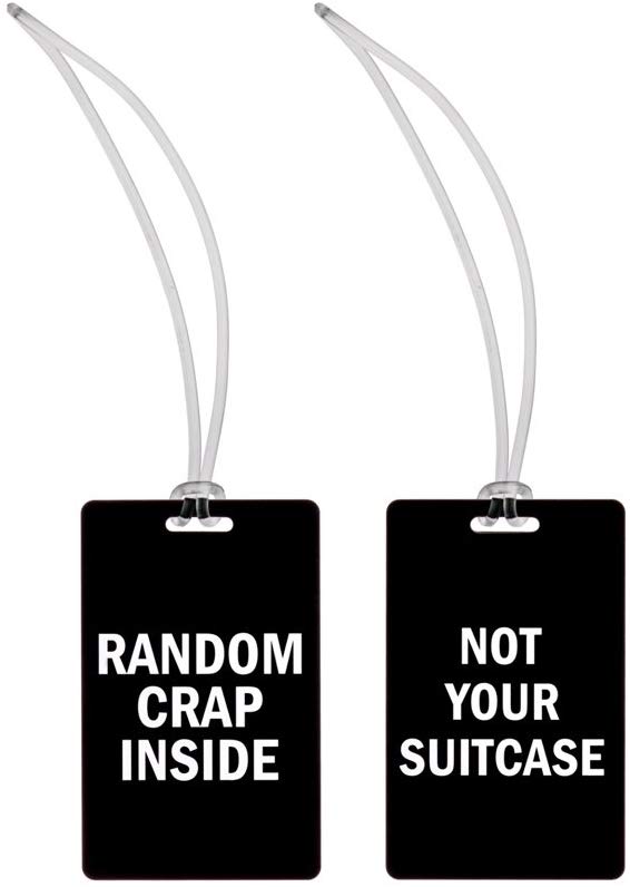 funny luggage tags - random crap inside not your suitcase