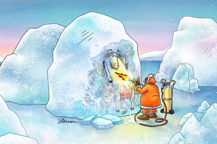 The Far Side Comics Online - thawing cow