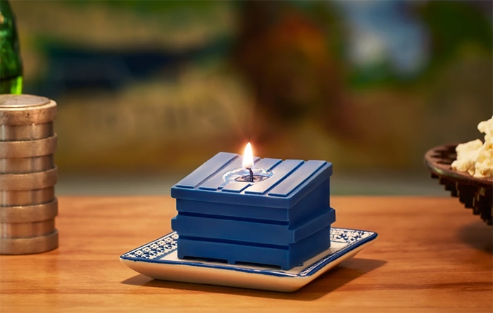 Dumpster Fire Candles - blue table for one
