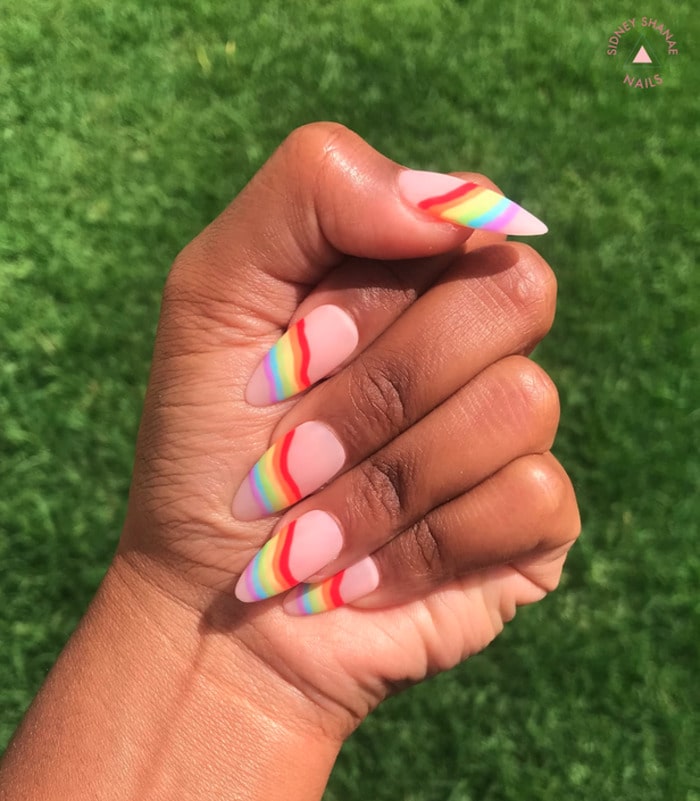 Best Press-On Nails - Pride Rainbow Swirls