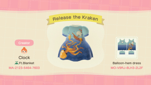 Halloween Design Codes Animal Crossing - Kraken Octopus Dress