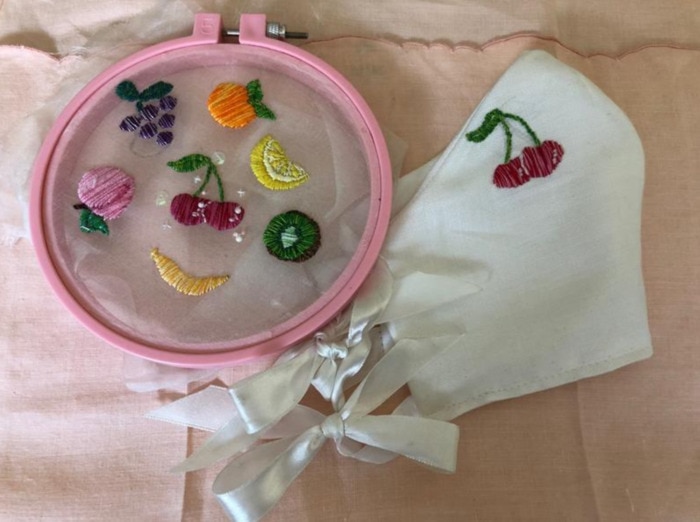Cool Face Masks - Embroidered Fruit