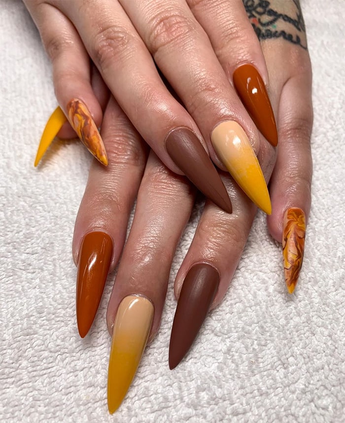 Fall Nails - Coffin