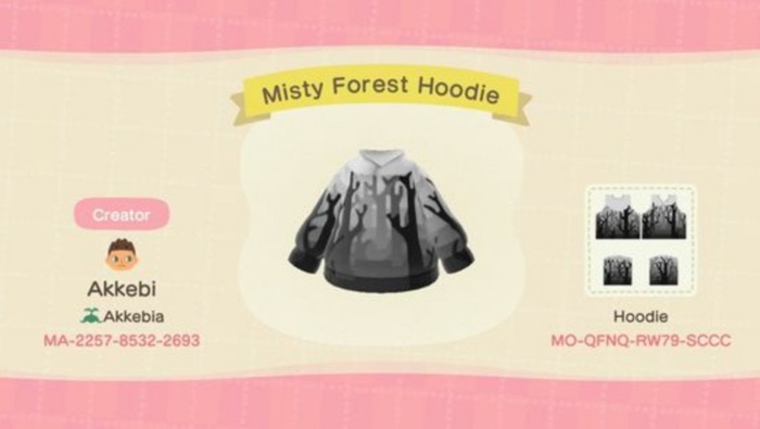 Fall Outfits Animal Crossing - black and white forest hoodie