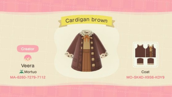Fall Outfits Animal Crossing - Brown Cardian Uniform