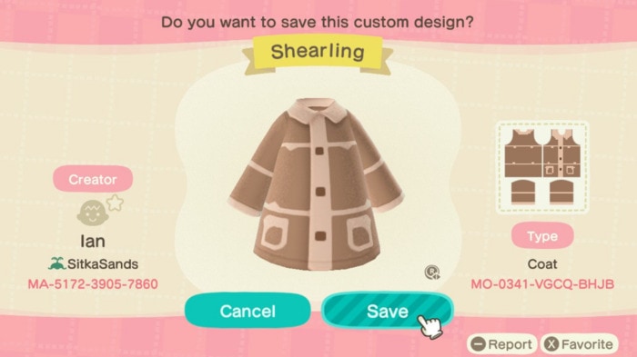 Fall Outfits Animal Crossing - Shearling Jacket