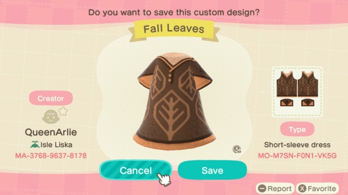 Fall Outfit Ideas Animal Crossing - Leaf Cape