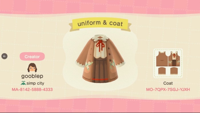 Fall Outfits Animal Crossing - beige cardigan with ruffled tie shirt and brown skirt
