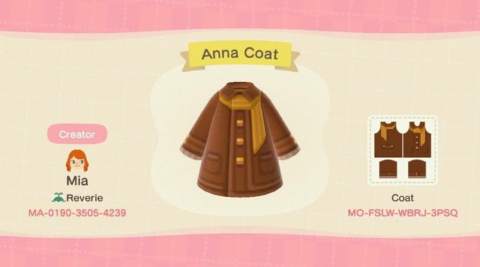 Fall Outfits Animal CrossiFall Outfits Animal Crossing - brown pea coat with gold buttonsng - brown pea coat