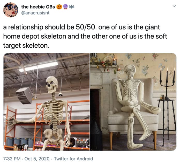 Funny Tweets By Women - Home Depot Skeleton