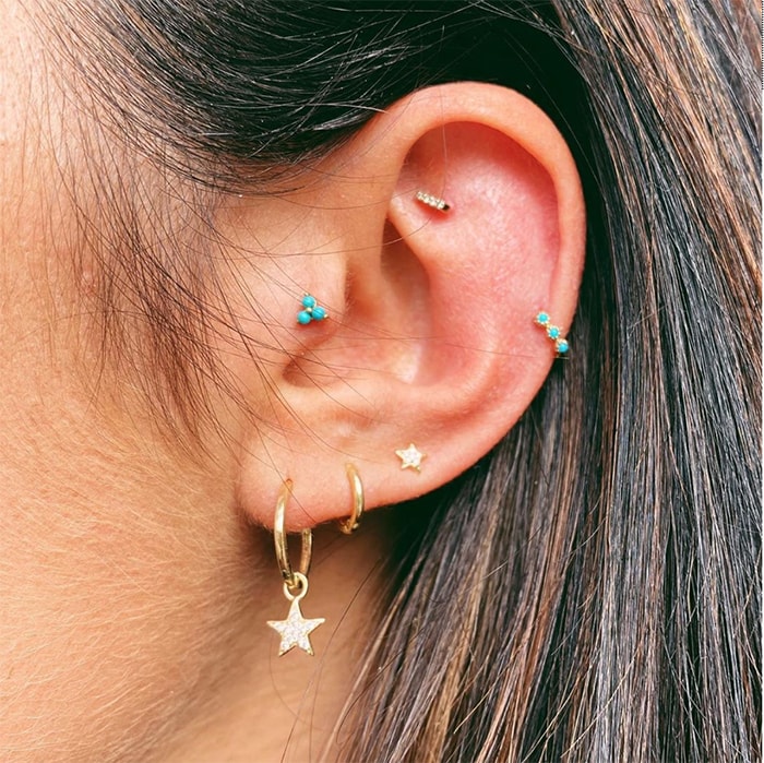 Tragus Piercings - turquoise