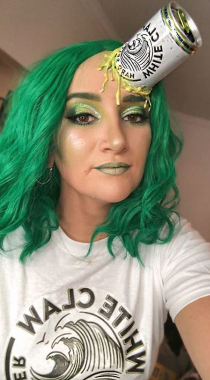 White Claw Halloween Costume - Green scary zombie