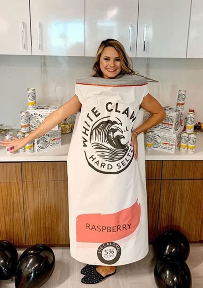 White Claw Halloween Costume - Full length white claw can costume