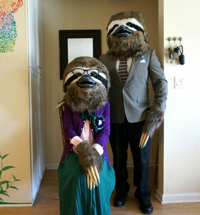 funny couples costumes - Sloth couples