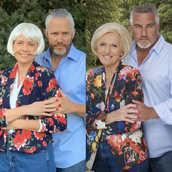 funny couples costumes - Mary Berry and Paul from Great British Bake OFf