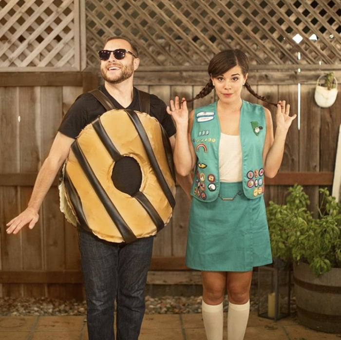 funny couples costumes - Girl Scout and a cookie