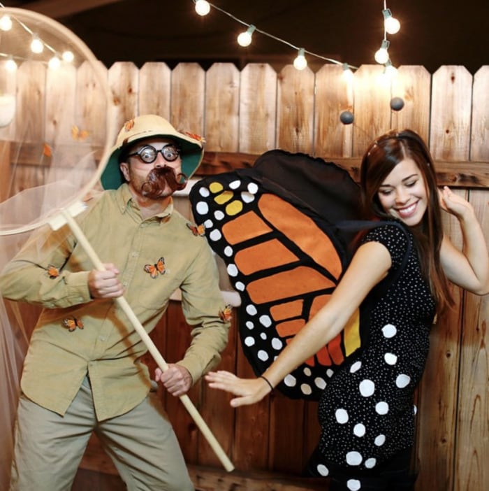 funny couples costumes - Butterfly and catcher