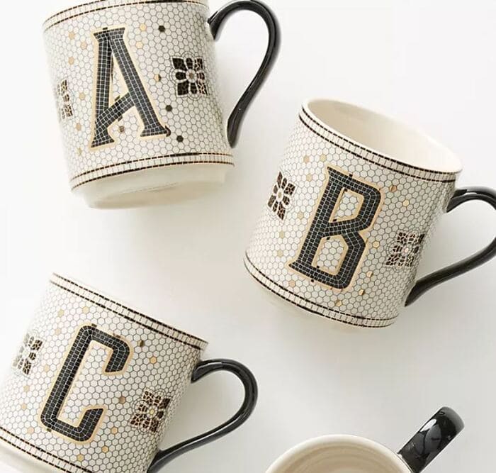 Gifts Under $25 - Tiled Margot Monogram Mug