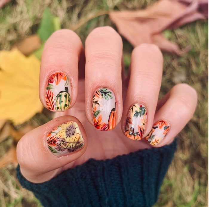 Thanksgiving Nails - Leaves