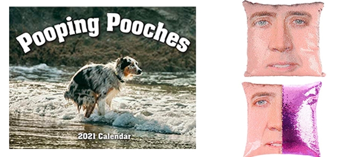 Which Would You Rather - Pooping Dogs vs Calendar Nicholas Cage Pillow