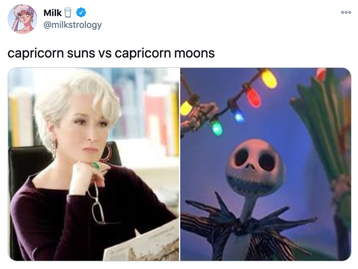 Capricorn sun vs moon - Miranda Priestly and Jack Skellington