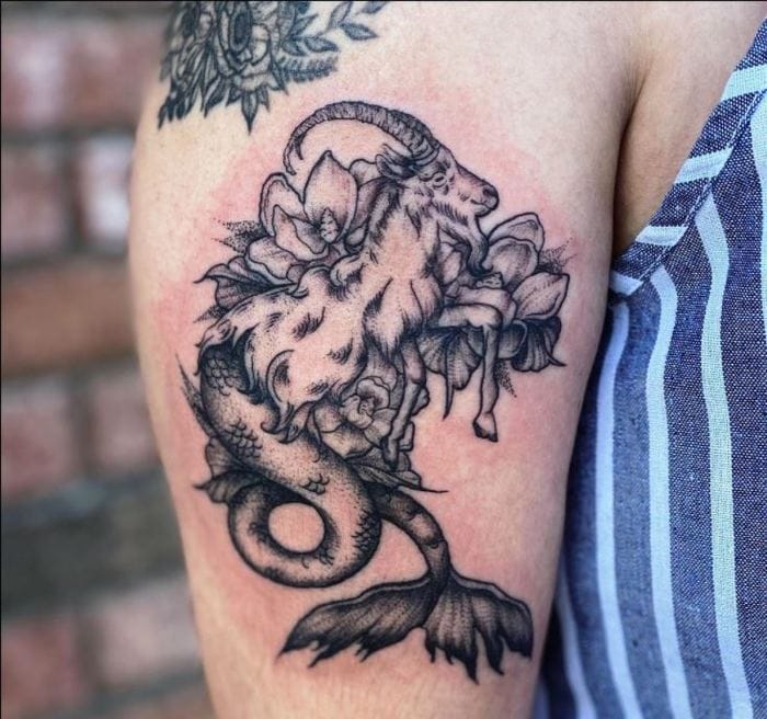 Capricorn tattoo - Sea goat with fishtail