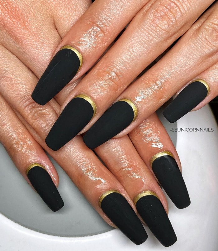 New Year's Nails - Black and Gold