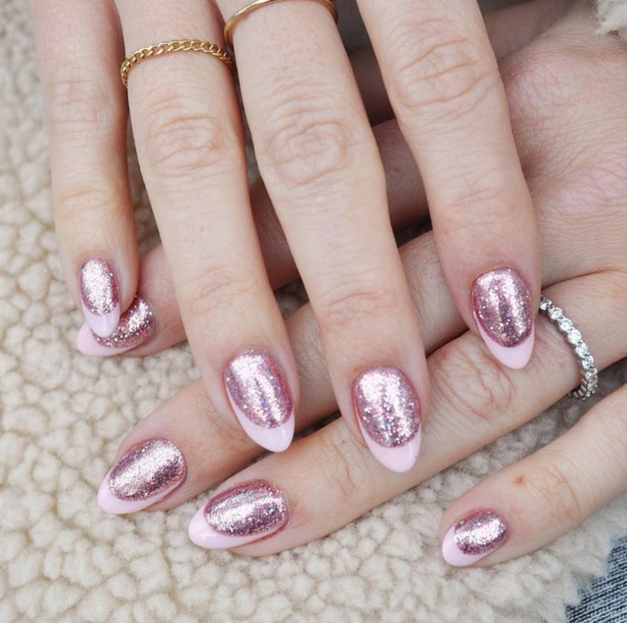 New Year's Nails - Pink Chrome