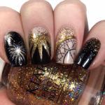 New Year's Nails - Fireworks and Clock