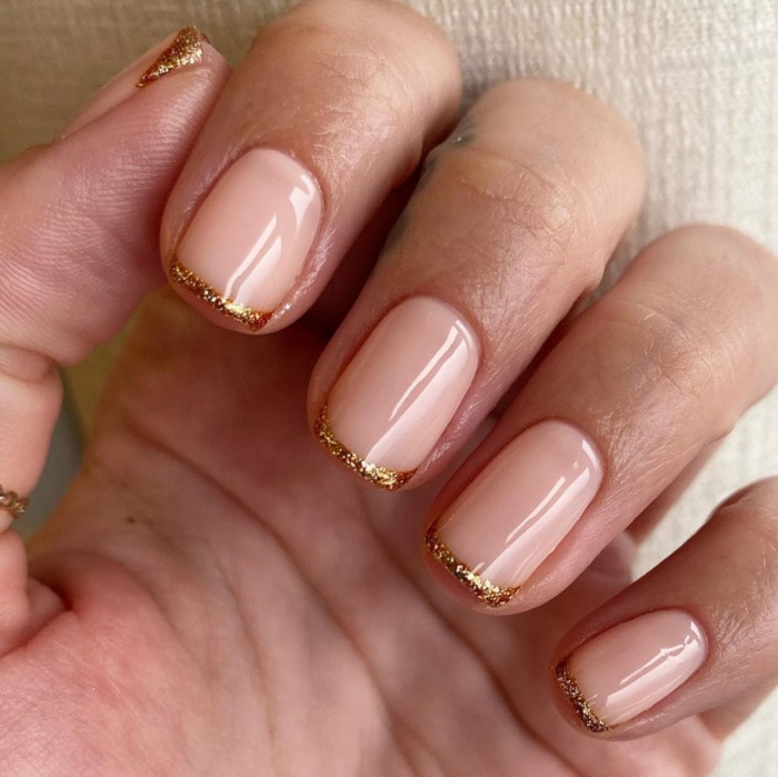 New Year's Nail Designs - Pink and Gold