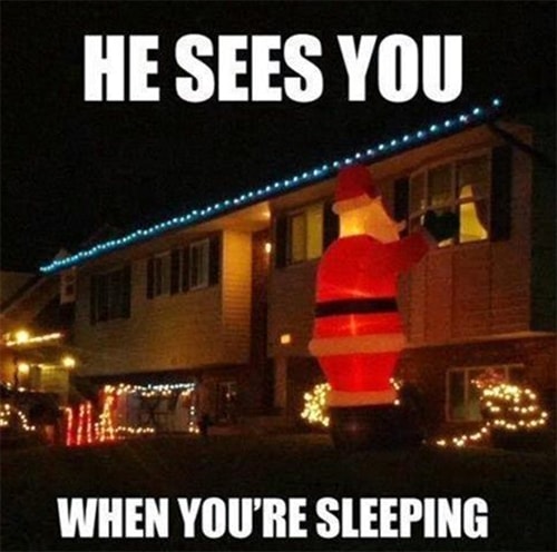 He Sees You When You're Sleeping Inflatable Santa