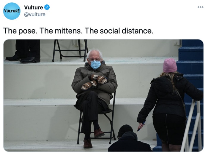 Bernie Sitting Memes - Mittens Chair VultureBernie Sitting Memes - Mittens Chair Vulture Tweet