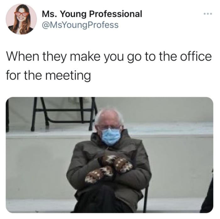 Bernie Sitting Memes - Meeting