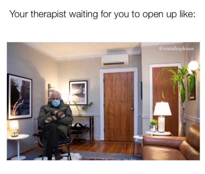 Bernie Sitting Memes - Therapist