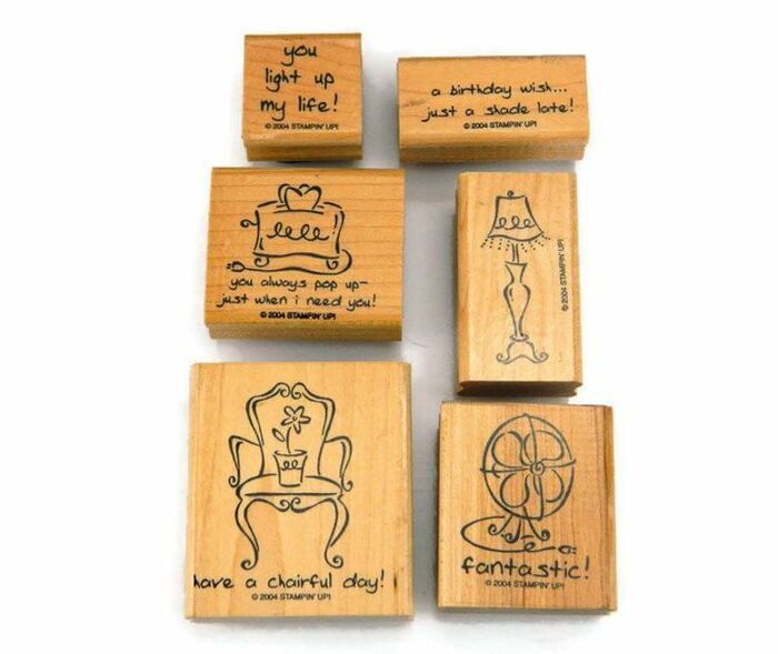 Furniture Puns - Have a Chairful Day assorted furniture pun stamps