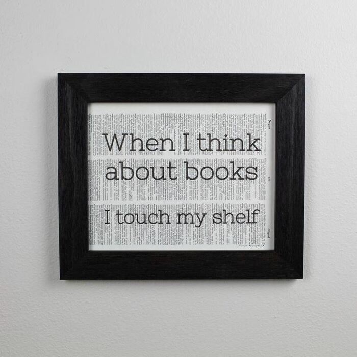 Furniture Puns - When I think about books I touch my shelf