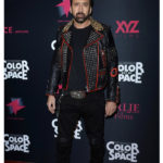 Nicolas Cage Outfits - Studded Leather Jacket with Trim
