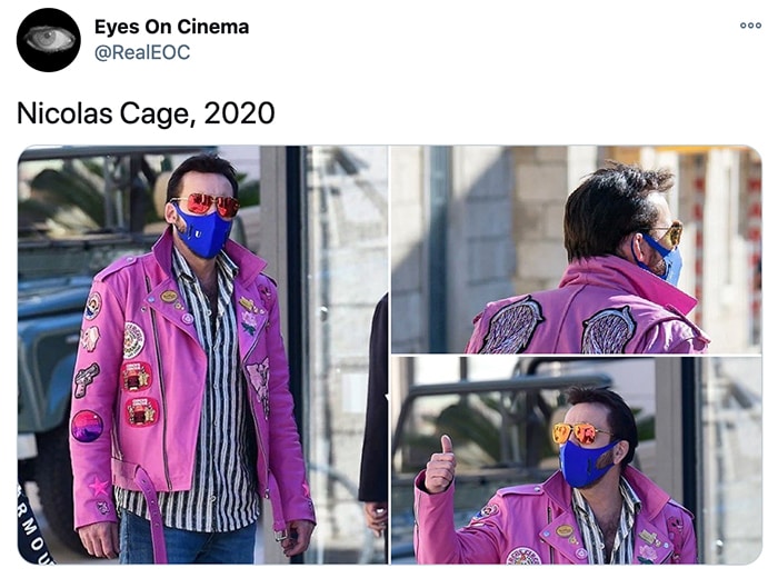 Nicolas Cage Outfits - Pink Leather Jacket