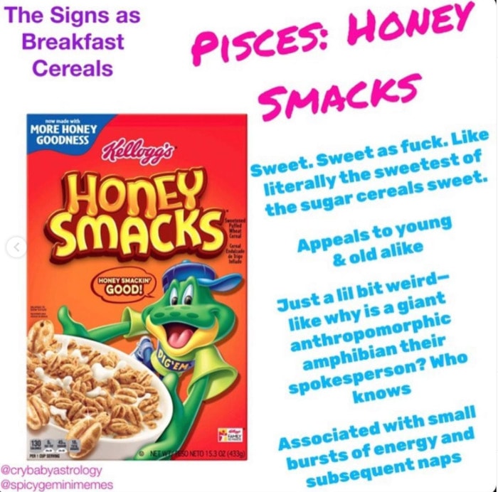 signs as cereal honey smacks