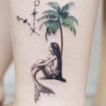 Pisces Tattoo Ideas - mermaid palm tree tattoo