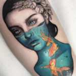 Pisces Tattoo Ideas - fish bowl woman tattoo