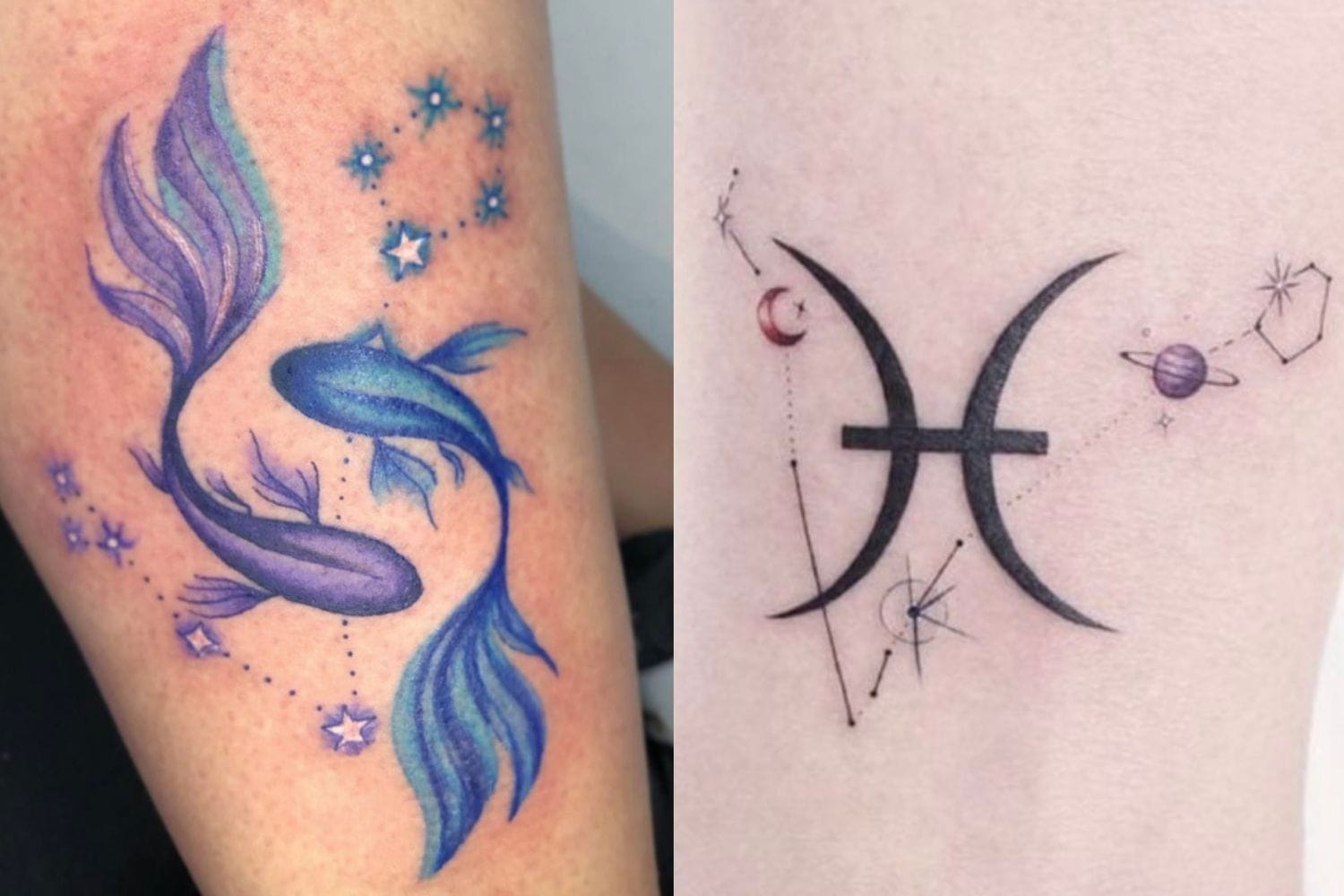 Pisces watercolor tattoo  Trendy tattoos Small tattoos Small tattoos  with meaning