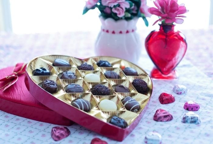 Valentines Day Jokes - heart shaped chocolate box