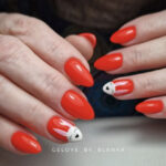 Spring Nail Designs - red nails with bunny