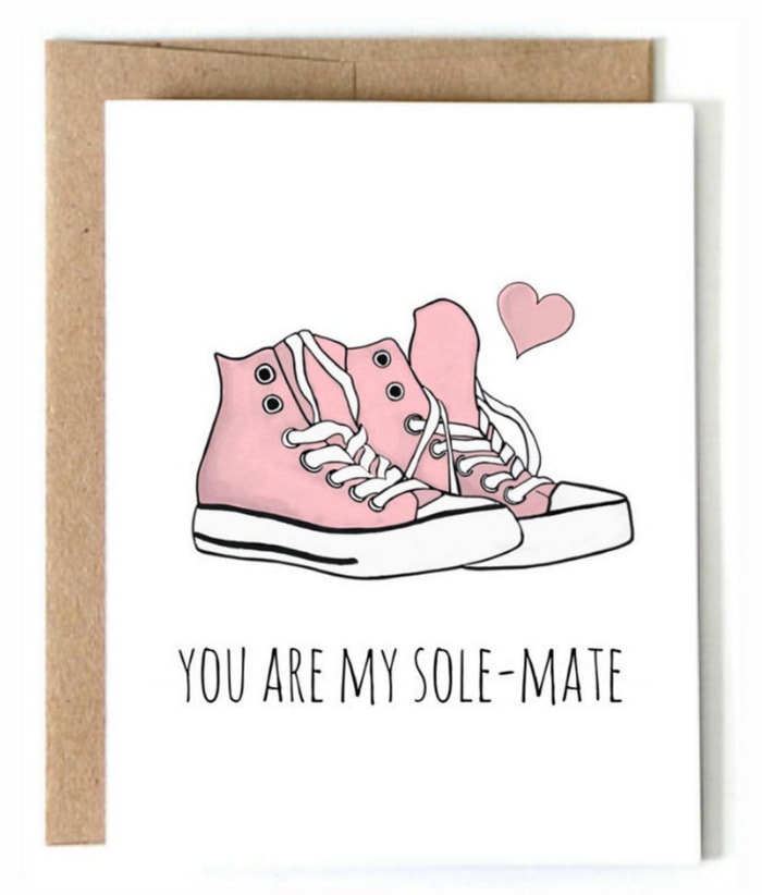 Cute Puns - You are my sole-mate Converse greeting card
