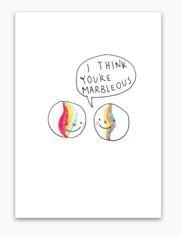Cute Puns - I think you're marbleous marble greeting card
