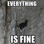 Goat Memes - everything is fine goat on wall